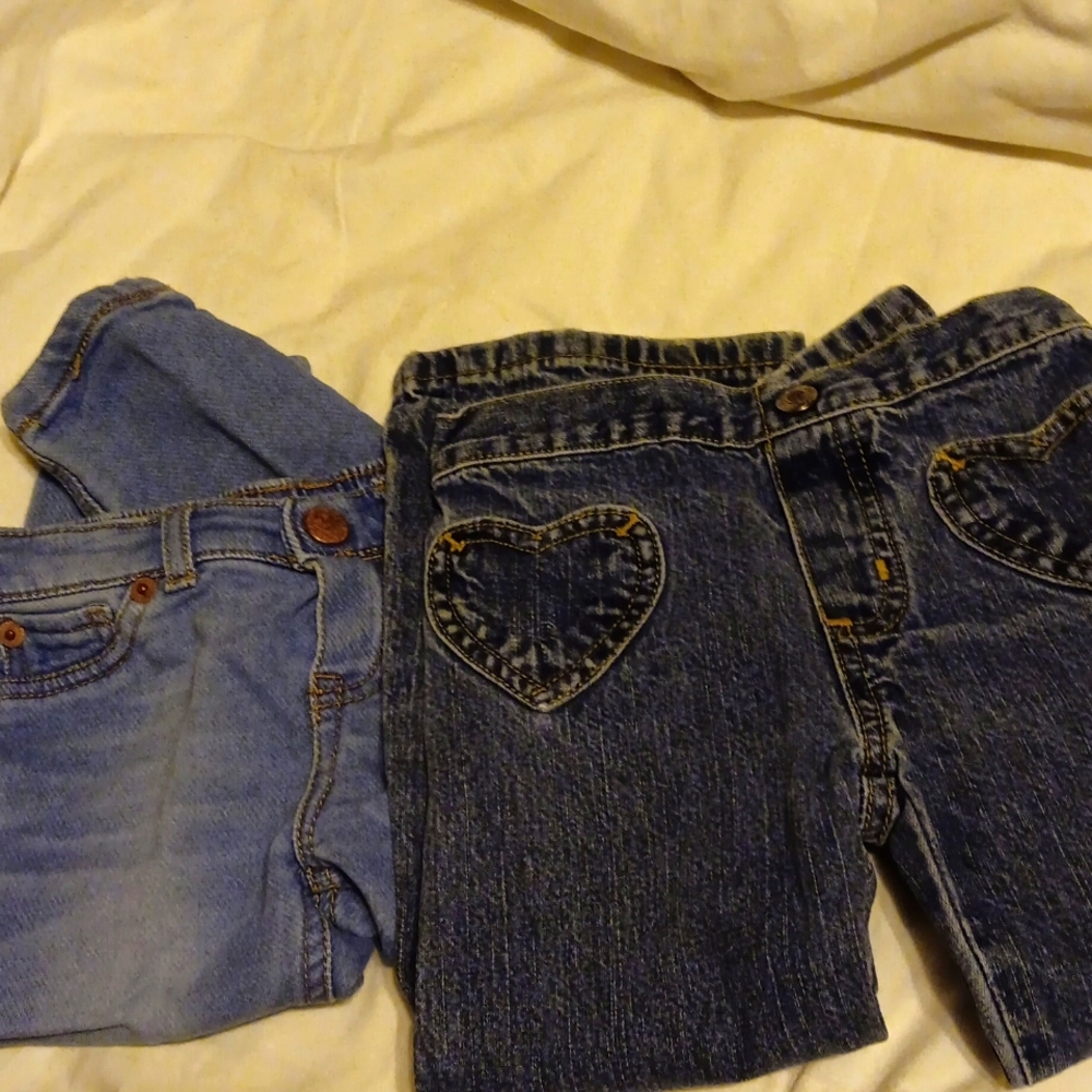 Adorable Bundle of 2 Pairs of Jeans, Girls, Oshkosh & Arizona, 3T EUC